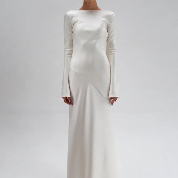 One Addingtion / Olivia Rose the Label Eden Dress in Champagne Satin, XXS - Picture 2 of 5